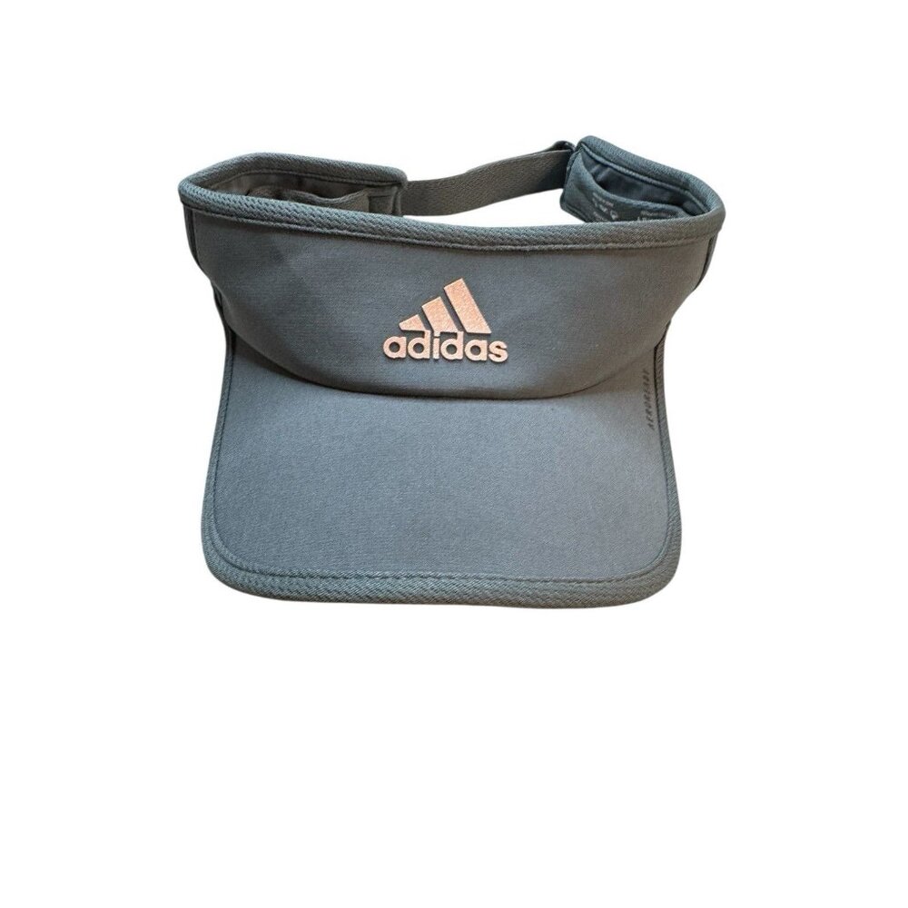 Adidas AEROREADY Visor Hat Gray Adjustable Athletic Golf Running Cap NEW